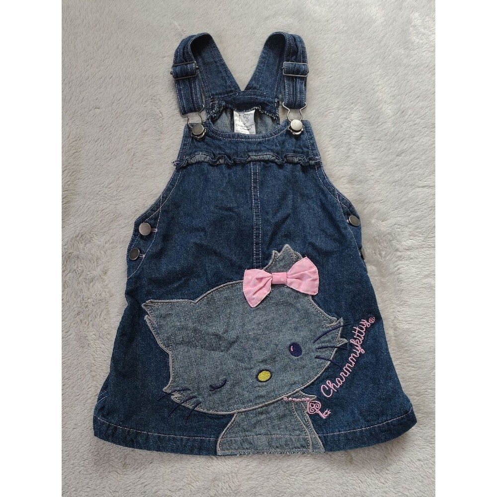 CharmmyKitty by Sanrio Hello Kitty Denim Overall Dress Size 2T